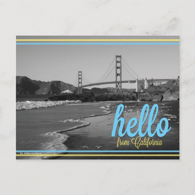 Postal Postcard - Hola desde California (Mapa de atrás) (Anverso)