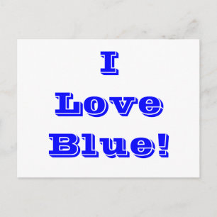 Postal Postcard I Love Blue