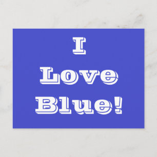 Postal Postcard I Love Blue