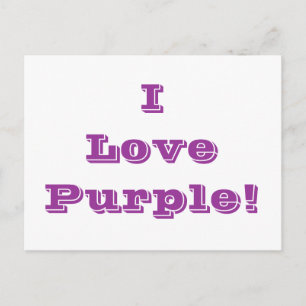 Postal Postcard I Love Purple