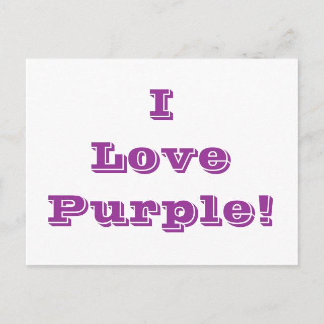Postal Postcard I Love Purple (Anverso)