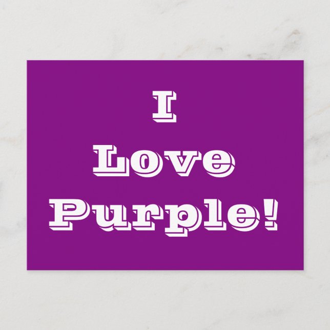Postal Postcard I Love Purple (Anverso)