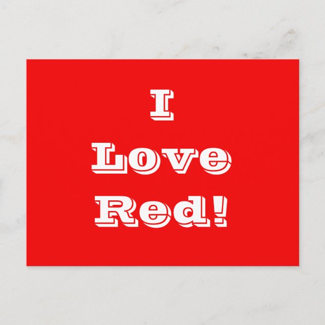 Postal Postcard I Love Red (Anverso)