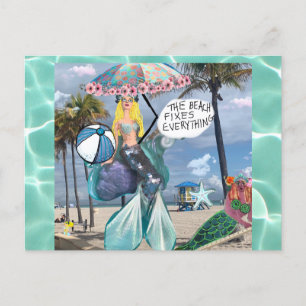 Postal Postcard - la playa lo arregla todo