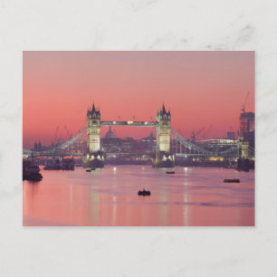 Postal Postcard London Tower Bridge (sunset), London, UK