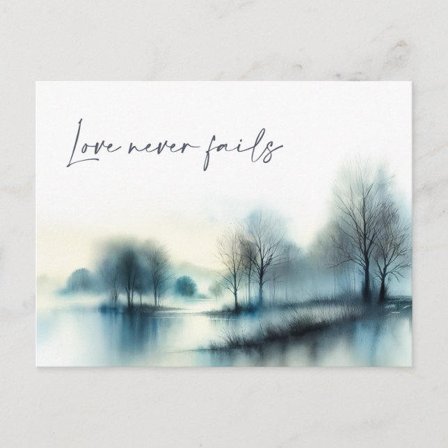 Postal Postcard "Love never fails" (Anverso)