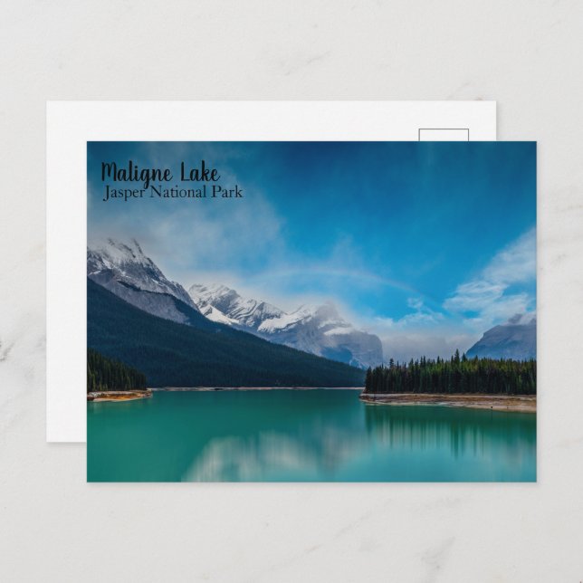 Postal Postcard maligno del lago Jasper (Anverso / Reverso)