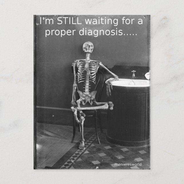 Postal Postcard Menieres skeleton (Anverso)