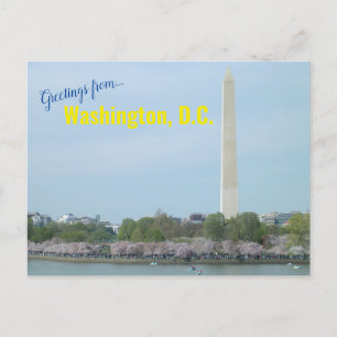 Postal Postcard - Monumento a Washington y flores de cere