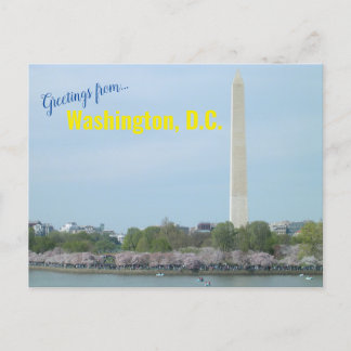 Postal Postcard - Monumento a Washington y flores de cere