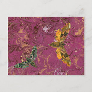 Postal Postcard morado de moscas