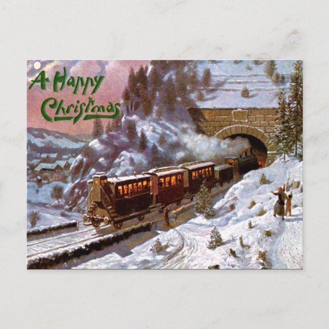 Postal Postcard navidades - Tren (Anverso)