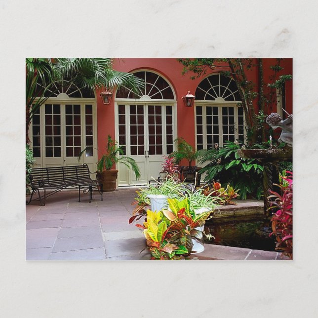 Postal Postcard New Orleans, French Quarter Courtyard Est (Anverso)