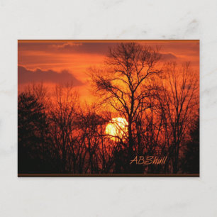 Postal Postcard of a WV Sunset
