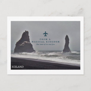 Postal Postcard of Icelan'd black pillars at sea, Vik