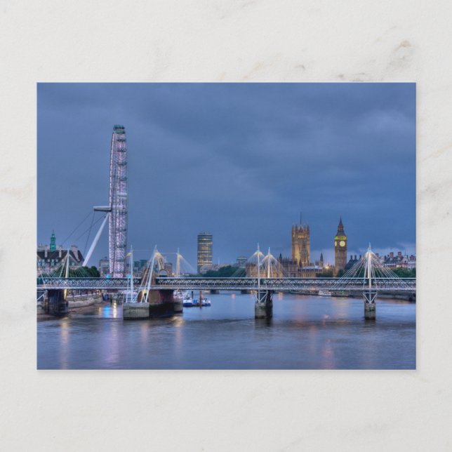 Postal Postcard of London Eye and Big Ben (Anverso)