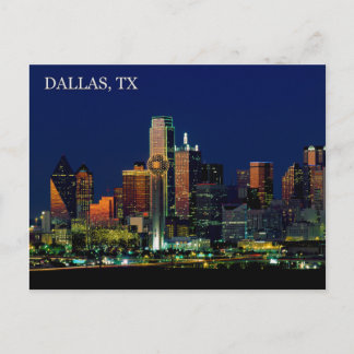 Postal Postcard of the Dallas, Texas skyline