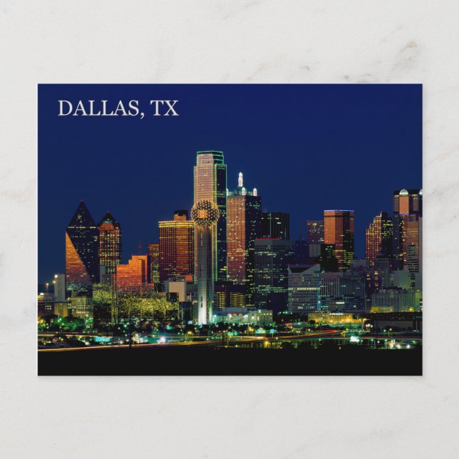 Postal Postcard of the Dallas, Texas skyline (Anverso)