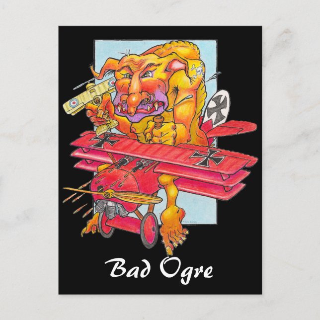 Postal Postcard - Ogro malo - fondo negro (Anverso)