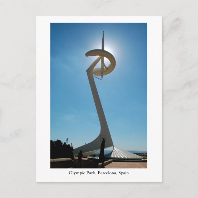 Postal Postcard, Olympic Park, Barcelona, Spain, Tower (Anverso)