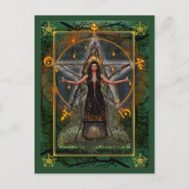 Postal Postcard pagano - Witch Witch 'Green ~ Earth'