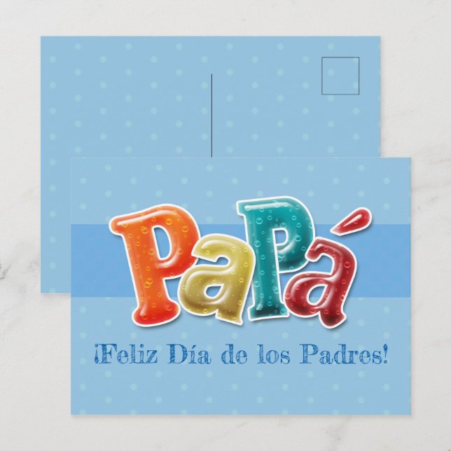 Postal Postcard - Papá ¡Feliz Día de los Padres! (Anverso / Reverso)