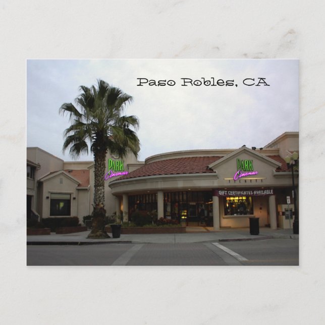 Postal Postcard, Park-Cinemas, Paso Robles, CA (Anverso)