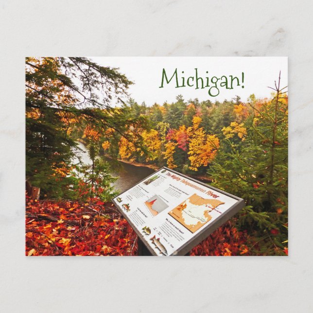 POSTAL POSTCARD, PARQUE ESTATAL TAHQUAMENON FALLS, MICHIG (Anverso)