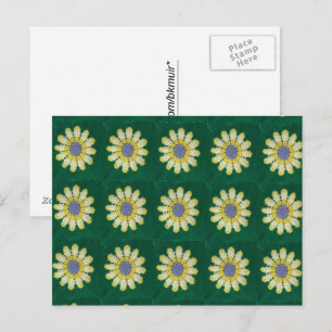 Postal Postcard - Patrón afgano de margarita amarilla