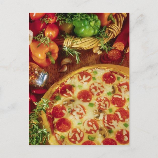 POSTAL POSTCARD PEPPERONI PIZZA (Anverso)