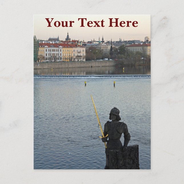 Postal Postcard personalizable de la estatua de Praga (Anverso)