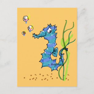 Postal Postcard personalizado Seahorse Cute Fish