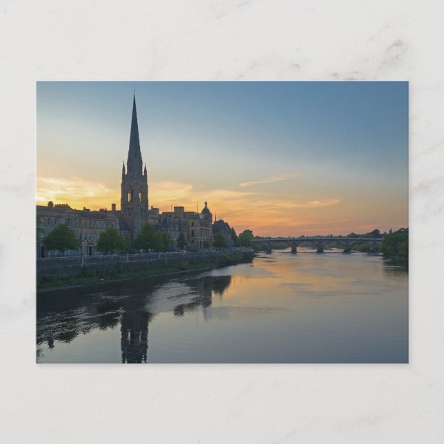Postal Postcard Perth Scotland Sunset (Anverso)