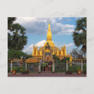 Postal Postcard Pha Than Luang stupa Vientiane Laos
