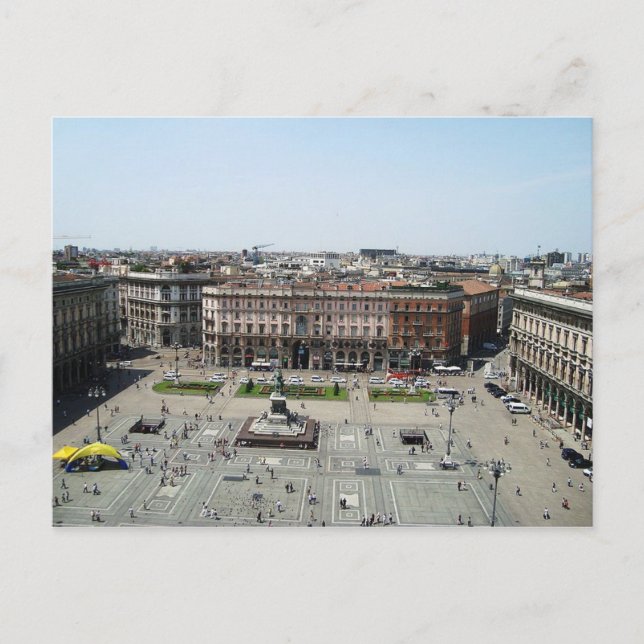 Postal Postcard Piazza Duomo Milan, Italia (Anverso)