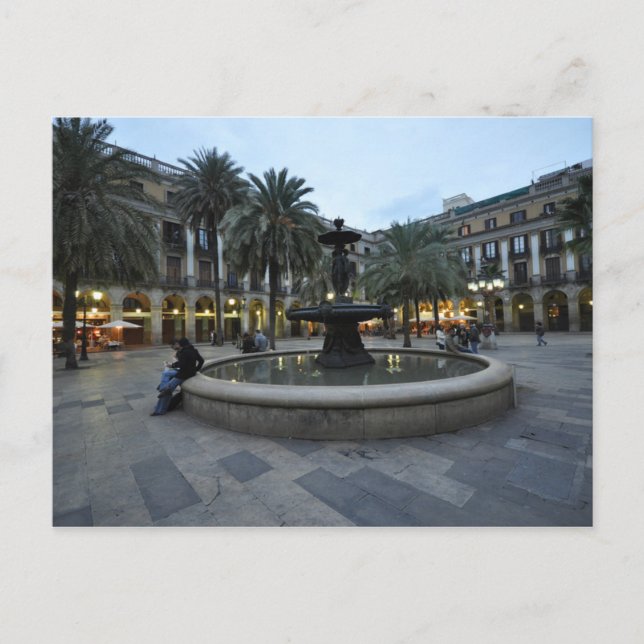 Postal Postcard Plaça Reial, Barcelona, España (Anverso)