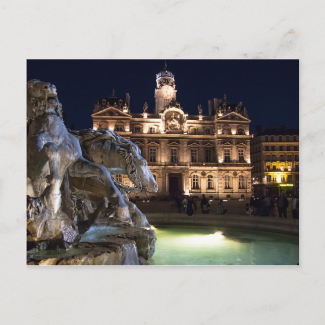 Postal Postcard Place Des Terreaux, Lyon Francia (Anverso)