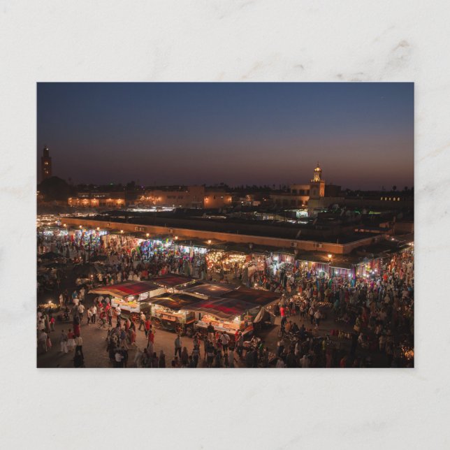 Postal Postcard Place Jemaa el-Fna - Marrakech - Marrueco (Anverso)