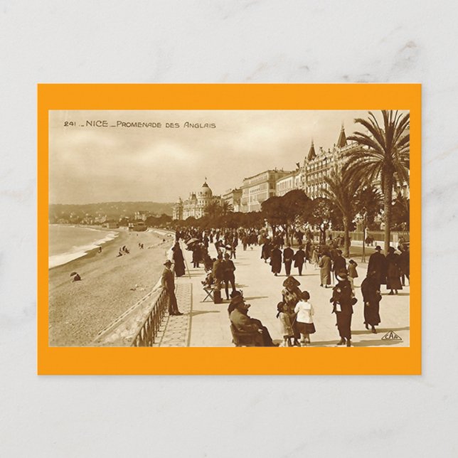 Postal Postcard, Promenade des Anglais, Niza (Anverso)