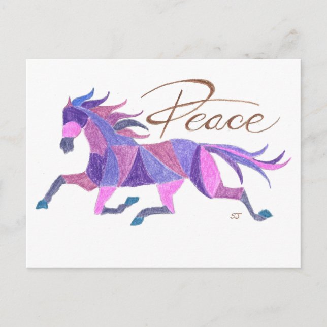Postal Postcard Purple Peace Horse De Sherry Jarvis (Anverso)