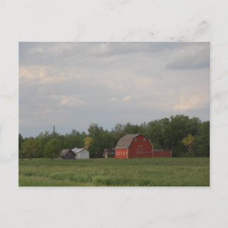 Postal Postcard Red Barn