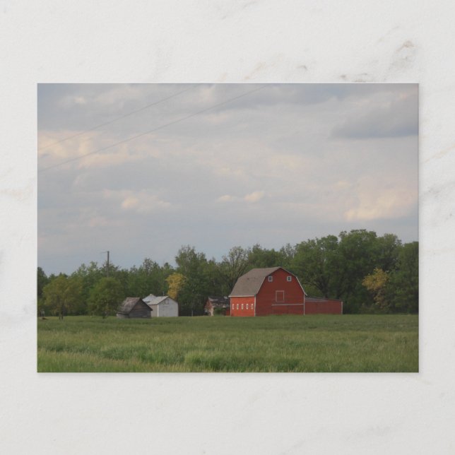 Postal Postcard Red Barn (Anverso)