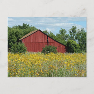 Postal Postcard Red Barn