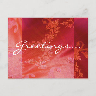 Postal Postcard Red Floral I - Personalizable