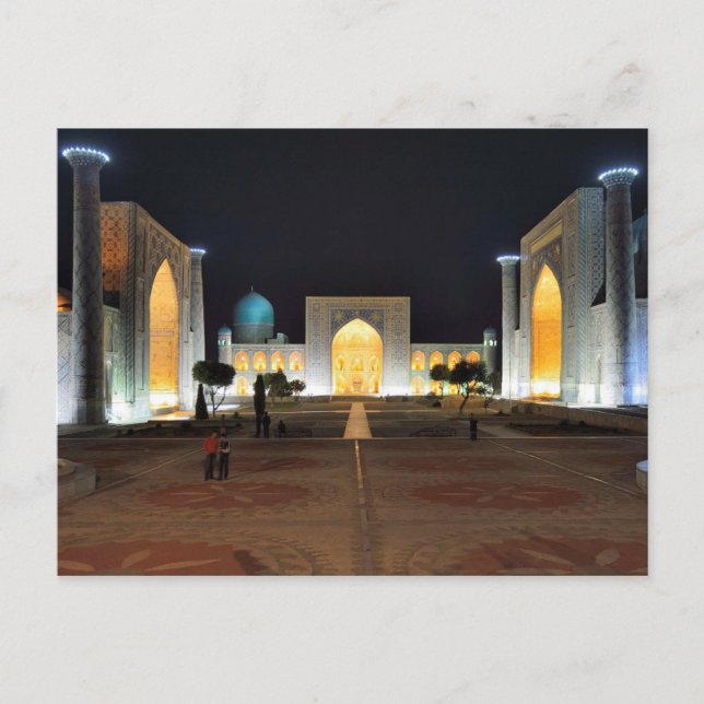 Postal Postcard Registan, Samarcanda, Uzbekistán (Anverso)