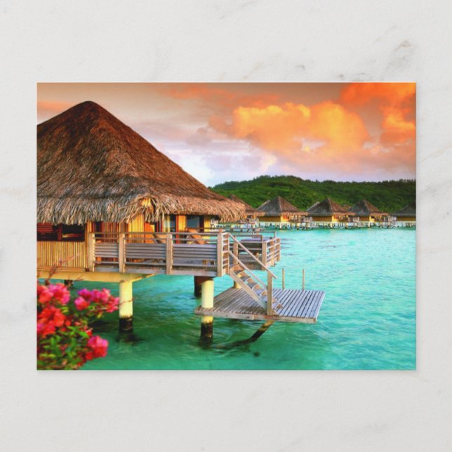 Postal Postcard - Resorts románticos Tahiti Bora Bora (Anverso)