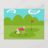 Postcard Retro Golfer