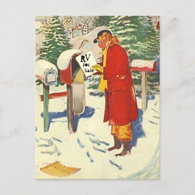 Postal Postcard Retro Planning RV Camping vacaciones de v (Anverso)