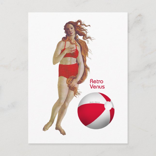 Postal Postcard Retro Venus (Anverso)