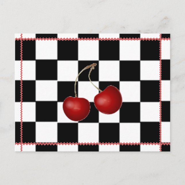 Postal Postcard retro ~ verano de cerezas (Anverso)